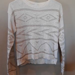 Papaya Cream & Gold Knit Long Sleeved Top